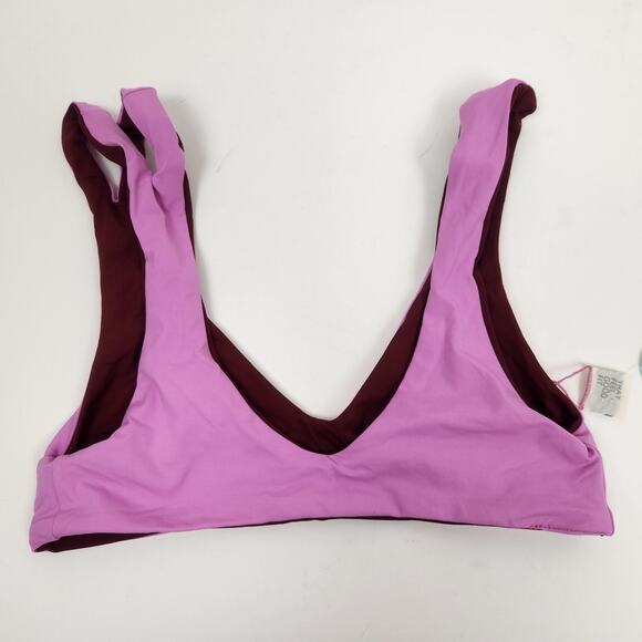 L*Space One Wave Reversible Bikini Top in Pink Burgundy Size Small NWT - Picture 2 of 6